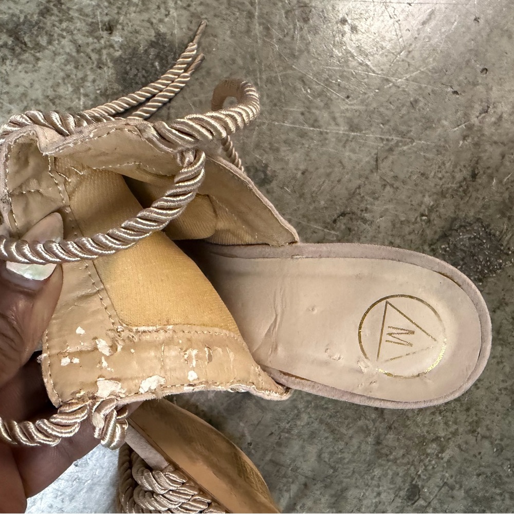 Beige Strappy Heeled Sandals - Picture 3 of 5